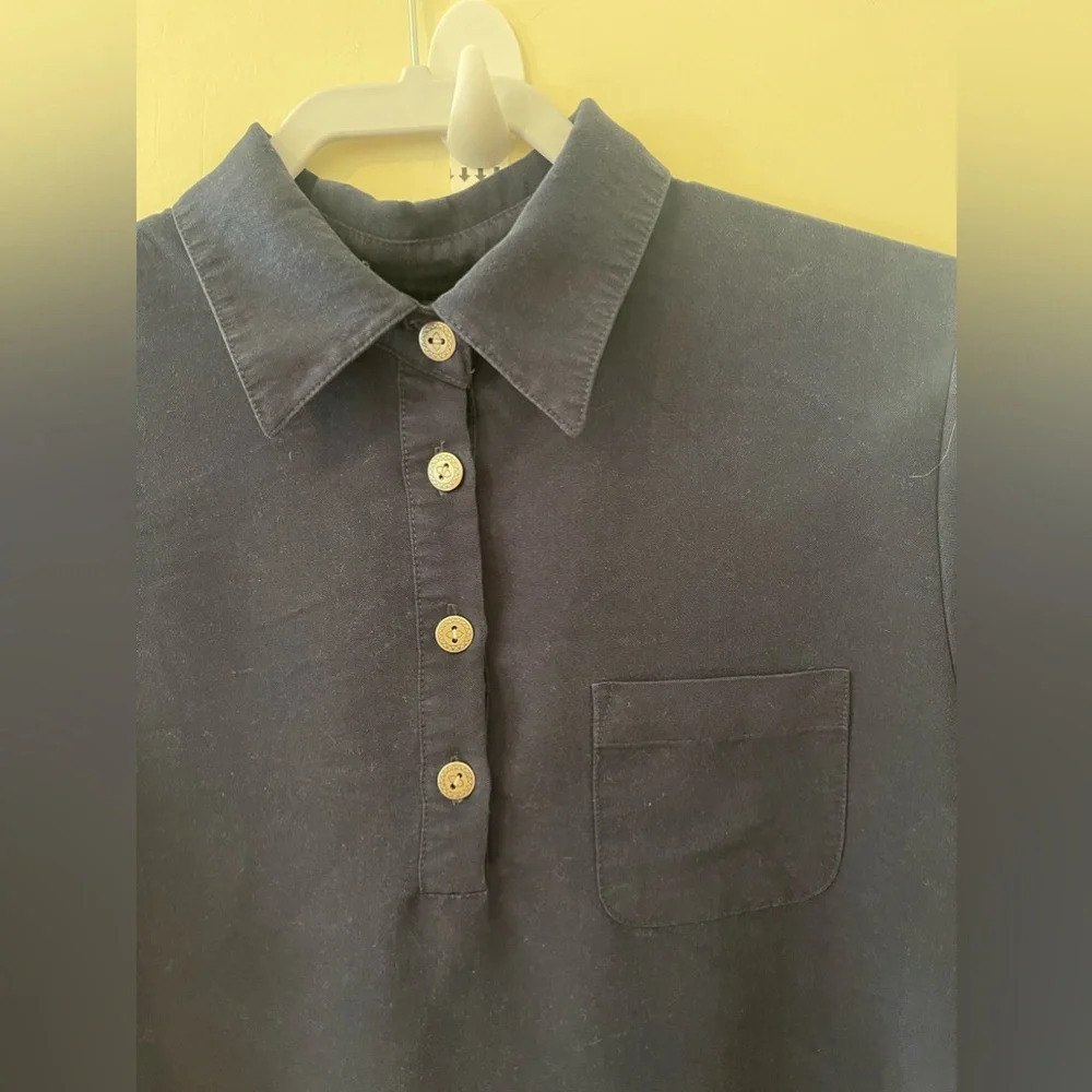 Christopher & Banks Blue Linen Dress Size 12 - Picture 5 of 9